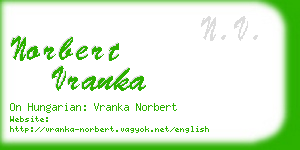 norbert vranka business card